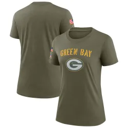 Green Bay Packers Women's Legend Olive 2022 Salute To Service T-Shirt