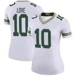 Green Bay Packers Women's Legend White Color Rush Jersey (10 Jordan Love)