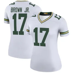 Green Bay Packers Women's Legend White Color Rush Jersey (17 Sam Brown Jr.)