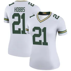 Green Bay Packers Women's Legend White Color Rush Jersey (21 Nate Hobbs)
