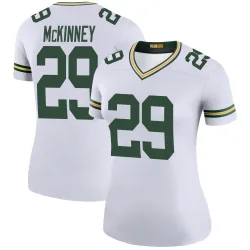 Green Bay Packers Women's Legend White Color Rush Jersey (29 Xavier McKinney)