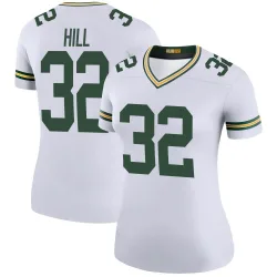 Green Bay Packers Women's Legend White Color Rush Jersey (32 Kylin Hill)
