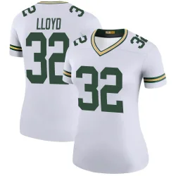 Green Bay Packers Women's Legend White Color Rush Jersey (32 MarShawn Lloyd)