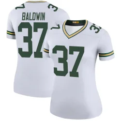 Green Bay Packers Women's Legend White Color Rush Jersey (37 Johnathan Baldwin)
