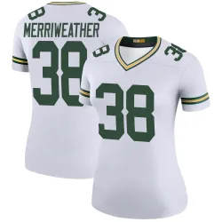 Green Bay Packers Women's Legend White Color Rush Jersey (38 Ellis Merriweather)