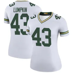 Green Bay Packers Women's Legend White Color Rush Jersey (43 Johnny Lumpkin)