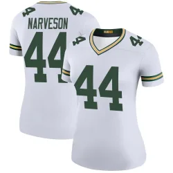 Green Bay Packers Women's Legend White Color Rush Jersey (44 Brayden Narveson)
