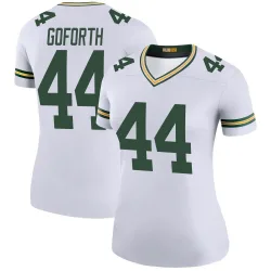 Green Bay Packers Women's Legend White Color Rush Jersey (44 Ralen Goforth)