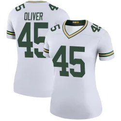 Green Bay Packers Women's Legend White Color Rush Jersey (45 Collin Oliver)