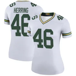 Green Bay Packers Women's Legend White Color Rush Jersey (46 Tyron Herring)