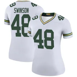 Green Bay Packers Women's Legend White Color Rush Jersey (48 Messiah Swinson)