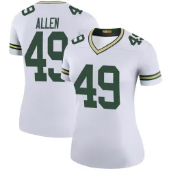 Green Bay Packers Women's Legend White Color Rush Jersey (49 Austin Allen)