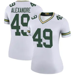 Green Bay Packers Women's Legend White Color Rush Jersey (49 Deslin Alexandre)