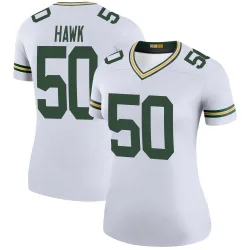 Green Bay Packers Women's Legend White Color Rush Jersey (50 A.J. Hawk)