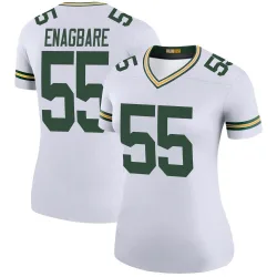 Green Bay Packers Women's Legend White Color Rush Jersey (55 Kingsley Enagbare)
