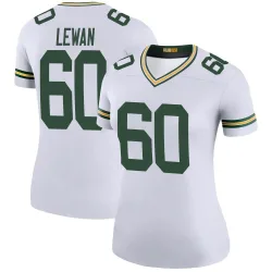 Green Bay Packers Women's Legend White Color Rush Jersey (60 Jason Lewan)