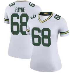 Green Bay Packers Women's Legend White Color Rush Jersey (68 Leonard Payne)