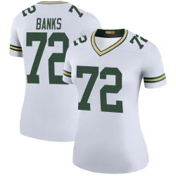 Green Bay Packers Women's Legend White Color Rush Jersey (72 Brant Banks)