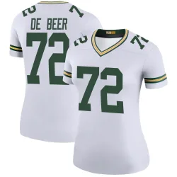 Green Bay Packers Women's Legend White Color Rush Jersey (72 Gerhard de Beer)