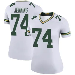 Green Bay Packers Women's Legend White Color Rush Jersey (74 Elgton Jenkins)
