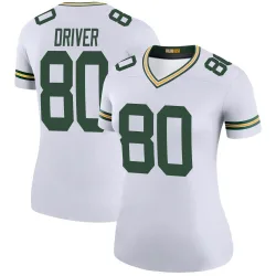 Green Bay Packers Women's Legend White Color Rush Jersey (80 Donald Driver)