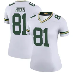 Green Bay Packers Women's Legend White Color Rush Jersey (81 Julian Hicks)