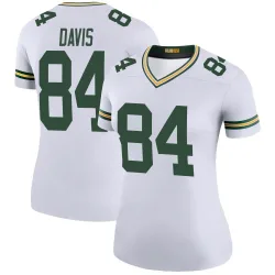 Green Bay Packers Women's Legend White Color Rush Jersey (84 Tyler Davis)