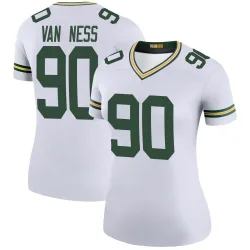 Green Bay Packers Women's Legend White Color Rush Jersey (90 Lukas Van Ness)