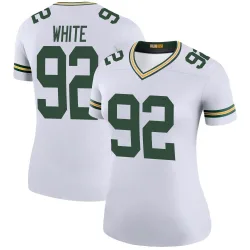 Green Bay Packers Women's Legend White Color Rush Jersey (92 Reggie White)