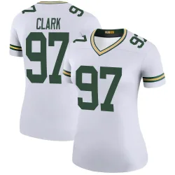 Green Bay Packers Women's Legend White Color Rush Jersey (97 Kenny Clark)