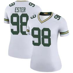 Green Bay Packers Women's Legend White Color Rush Jersey (98 James Ester)