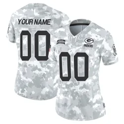 Green Bay Packers Women's Limited Arctic Camo 2024 Salute to Service Jersey (00 Custom)