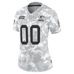 Green Bay Packers Women's Limited Arctic Camo 2024 Salute to Service Jersey (00 Custom)