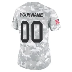 Green Bay Packers Women's Limited Arctic Camo 2024 Salute to Service Jersey (00 Custom)