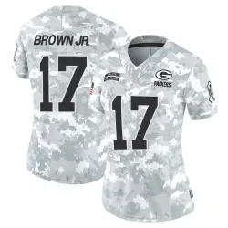 Green Bay Packers Women's Limited Arctic Camo 2024 Salute to Service Jersey (17 Sam Brown Jr.)