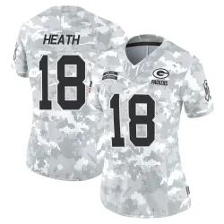 Green Bay Packers Women's Limited Arctic Camo 2024 Salute to Service Jersey (18 Malik Heath)