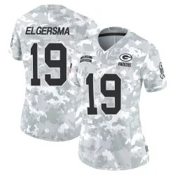Green Bay Packers Women's Limited Arctic Camo 2024 Salute to Service Jersey (19 Taylor Elgersma)