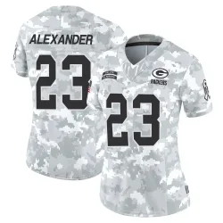 Green Bay Packers Women's Limited Arctic Camo 2024 Salute to Service Jersey (23 Jaire Alexander)