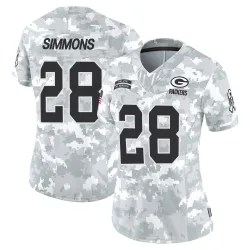 Green Bay Packers Women's Limited Arctic Camo 2024 Salute to Service Jersey (28 Isaiah Simmons)