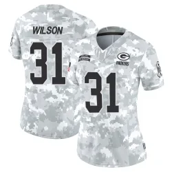 Green Bay Packers Women's Limited Arctic Camo 2024 Salute to Service Jersey (31 Emanuel Wilson)