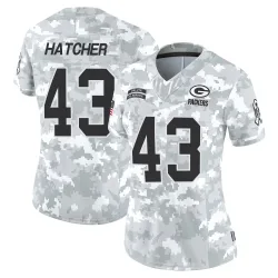 Green Bay Packers Women's Limited Arctic Camo 2024 Salute to Service Jersey (43 Broughton Hatcher)