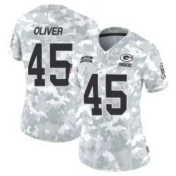 Green Bay Packers Women's Limited Arctic Camo 2024 Salute to Service Jersey (45 Collin Oliver)