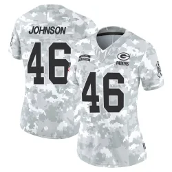 Green Bay Packers Women's Limited Arctic Camo 2024 Salute to Service Jersey (46 Amar Johnson)
