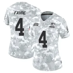 Green Bay Packers Women's Limited Arctic Camo 2024 Salute to Service Jersey (4 Brett Favre)