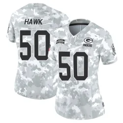 Green Bay Packers Women's Limited Arctic Camo 2024 Salute to Service Jersey (50 A.J. Hawk)