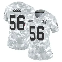 Green Bay Packers Women's Limited Arctic Camo 2024 Salute to Service Jersey (56 Jack Coco)