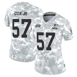 Green Bay Packers Women's Limited Arctic Camo 2024 Salute to Service Jersey (57 Brenton Cox Jr.)