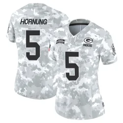 Green Bay Packers Women's Limited Arctic Camo 2024 Salute to Service Jersey (5 Paul Hornung)