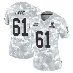Green Bay Packers Women's Limited Arctic Camo 2024 Salute to Service Jersey (61 J.J. Lippe)