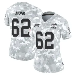 Green Bay Packers Women's Limited Arctic Camo 2024 Salute to Service Jersey (62 Jacob Monk)